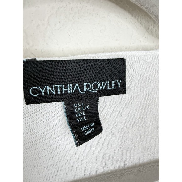 Cynthia Rowley Linen Blend Open Front Cardigan Hooded Lightweight Knit Coastal - Picture 4 of 7